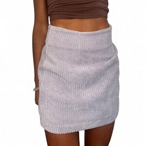 Lulu's White Ribbed Mini Skirt